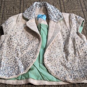 Marciano Cream and Silver Sequin Blazer